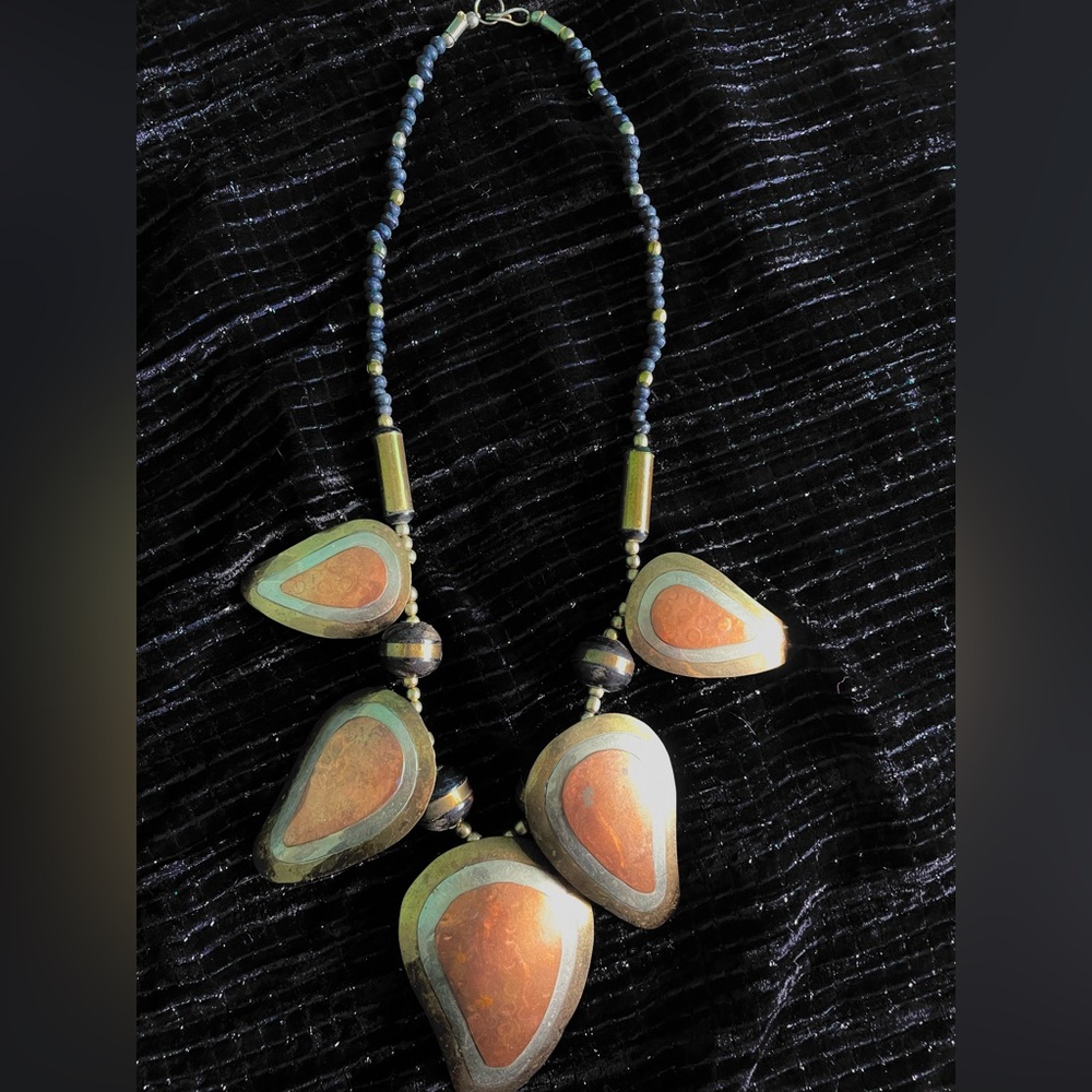 Elegant Copper and Gold Statement Necklace